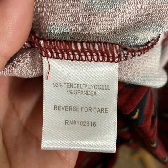 Garnet Hill Women Maroon/Black Tencel Wide-Leg Comfortable Trouser Size Large - Picture 9 of 9